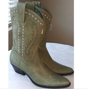 Gianni Bini Western cowgirl boots green sz 7